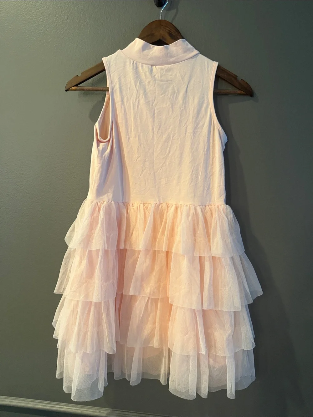 Crewcuts Girls' Pale Pink Tiered Tulle Dress - Sleeveless